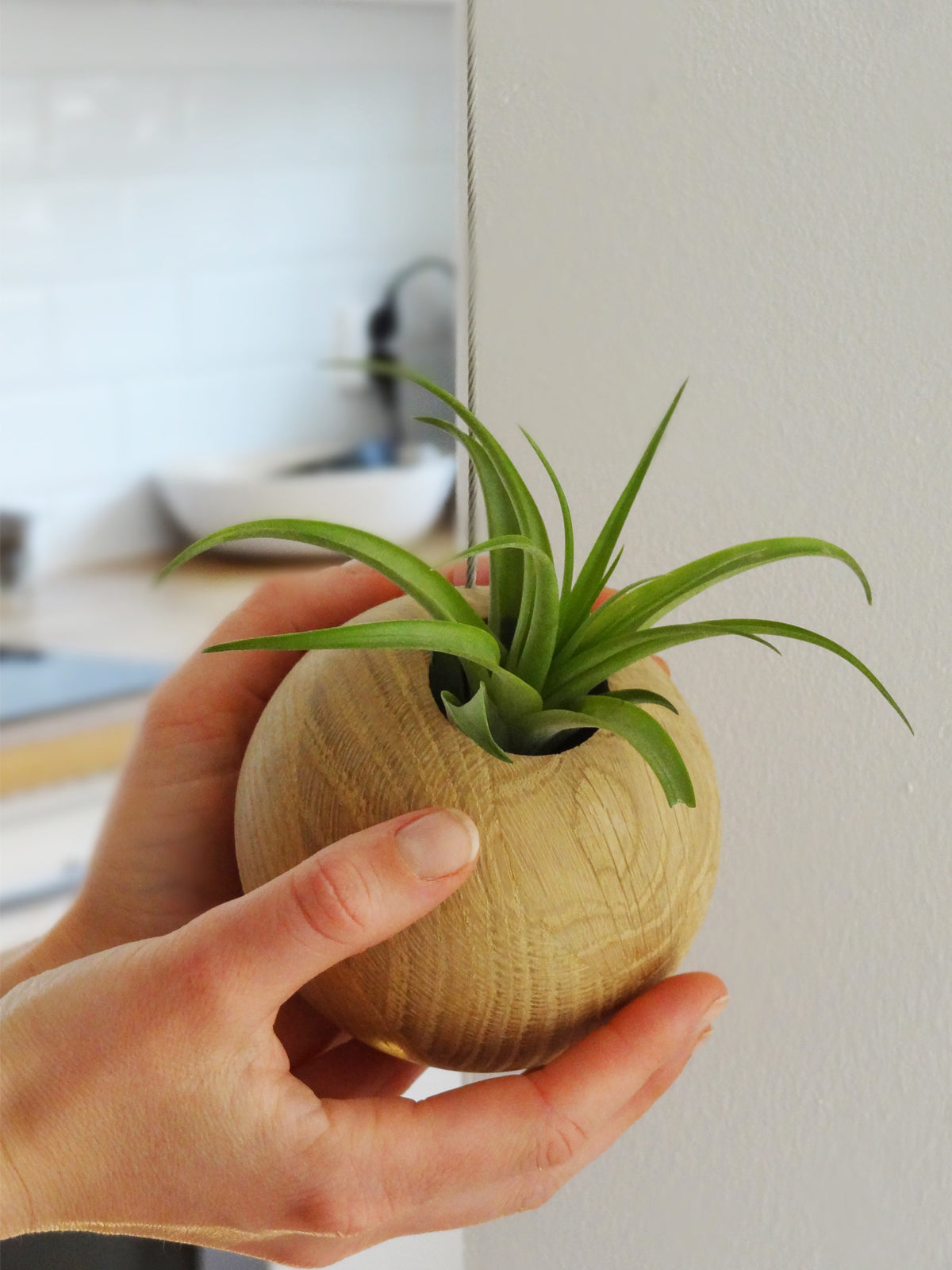 Sphère suspendue - Chêne clair